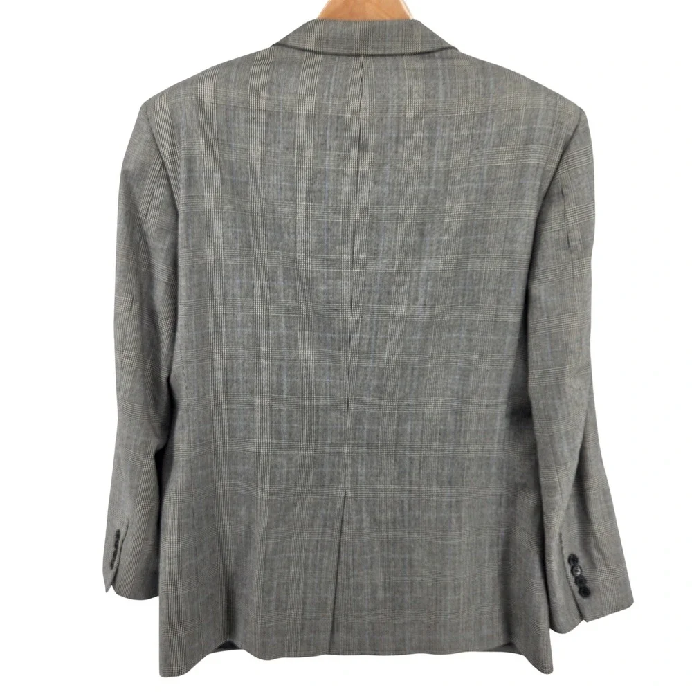 Jos A Bank Signature Collection Mens 42R Grey Glen Check Wool Blazer Suit Jacket